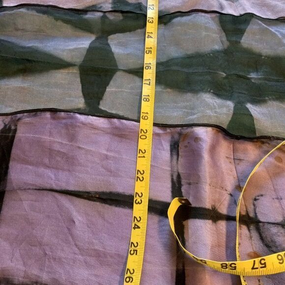 Asymmetrical/Uneven Sheer Crinkle Hand dyed Silk Crepe Scarf Cottagecore Unique - Picture 4 of 10